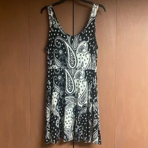 Black and white paisley skater dress